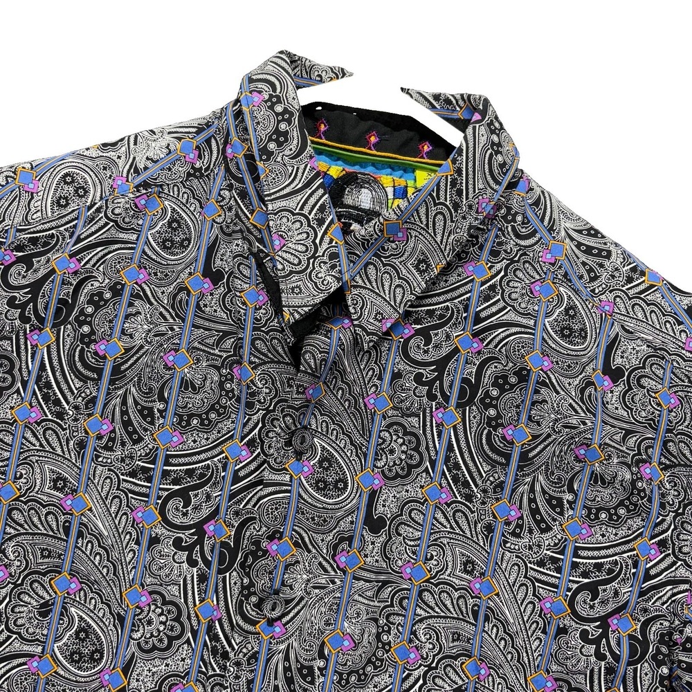 Robert Graham Shirt Mens XS Paisley Geometric Classic Fit Flip Cuff Vibrant